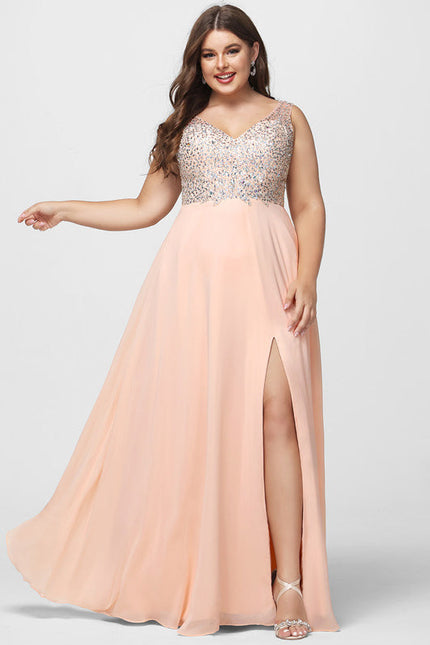 Robe Pastel Rose Col V Paillettes Élégante - gallery 5
