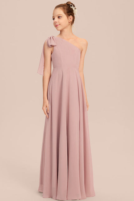Robe Pastel Rose Décolleté Asymétrique Junior - gallery 5