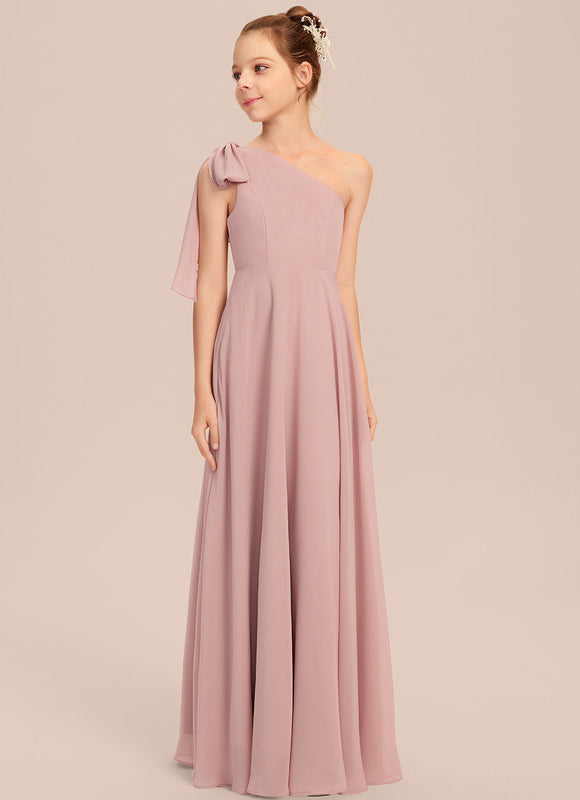 Robe Pastel Rose Décolleté Asymétrique Junior - gallery 5