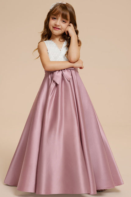 Robe Pastel Rose Demoiselle D'Honneur Satin - gallery 9