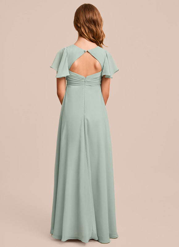 Robe Pastel Demoiselle D'Honneur Bleu Clair - gallery 5