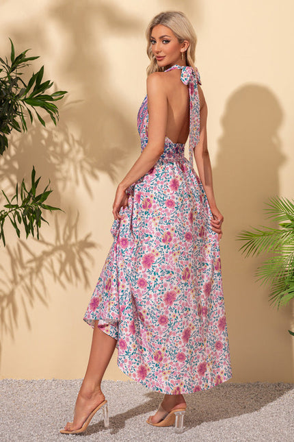 Robe Pastel Imprimé Fleurs Mauve Maxi - gallery 5