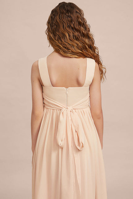 Robe Pastel Rose Demoiselle D'Honneur Asymétrique - gallery 5