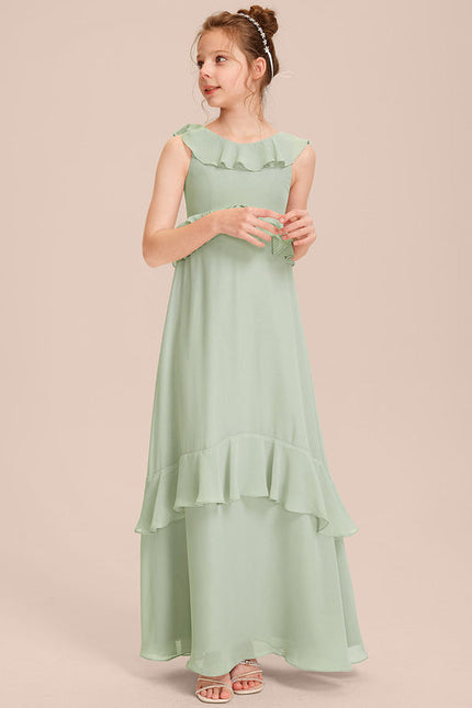 Robe Pastel Rose Demoiselle D'Honneur Volants