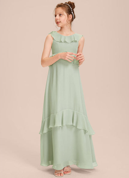 Robe Pastel Rose Demoiselle D'Honneur Volants