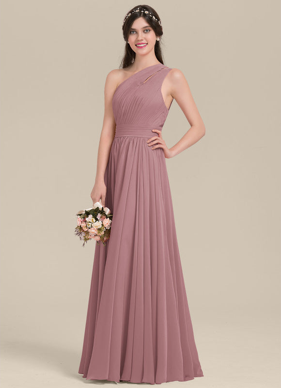 Robe Pastel Bleu Décolleté Asymétrique Longue - gallery 2