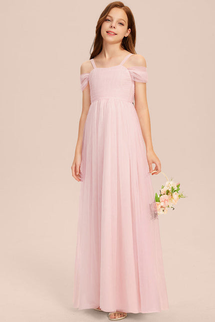 Robe Pastel Rose Décolleté Épaules Tulle - gallery 1