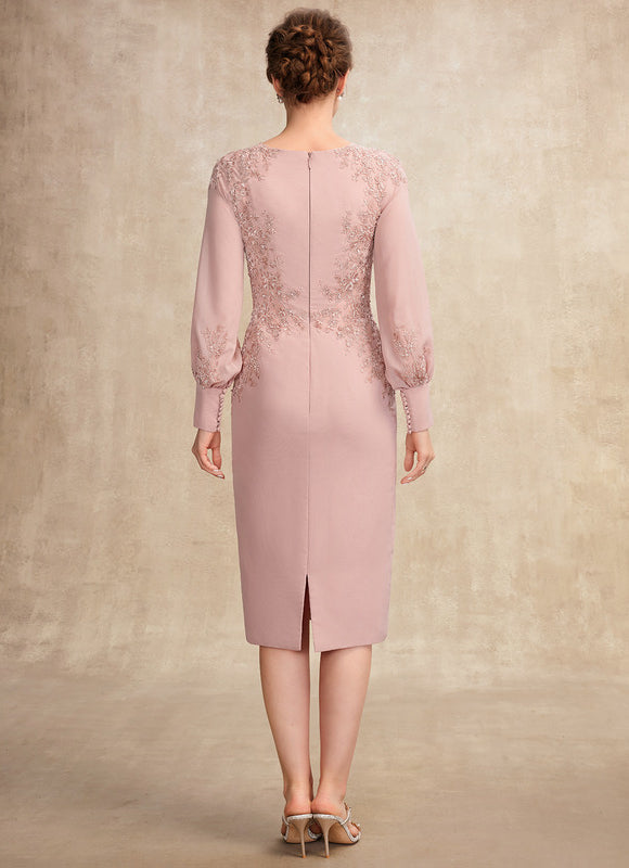 Robe Pastel Rose Fourreau Mère De La Mariée - gallery 2